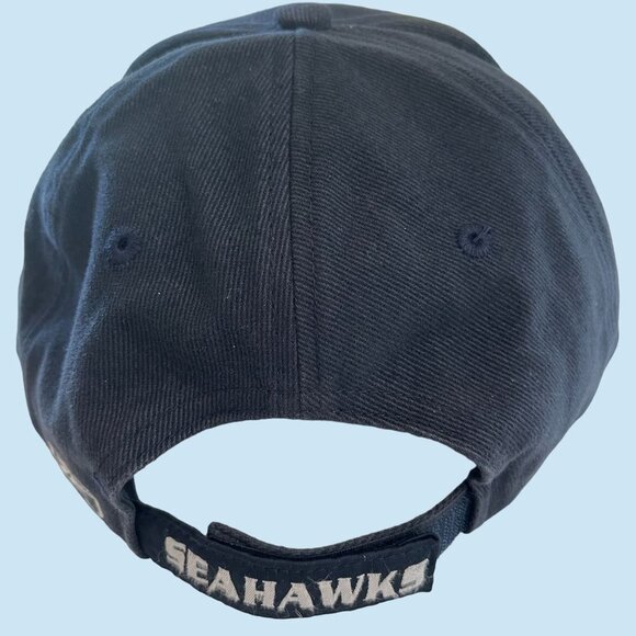 Seattle Seahawks Hat Cap Adult Strap Back Blue White Reebok NFL Football Mens - Picture 4 of 8